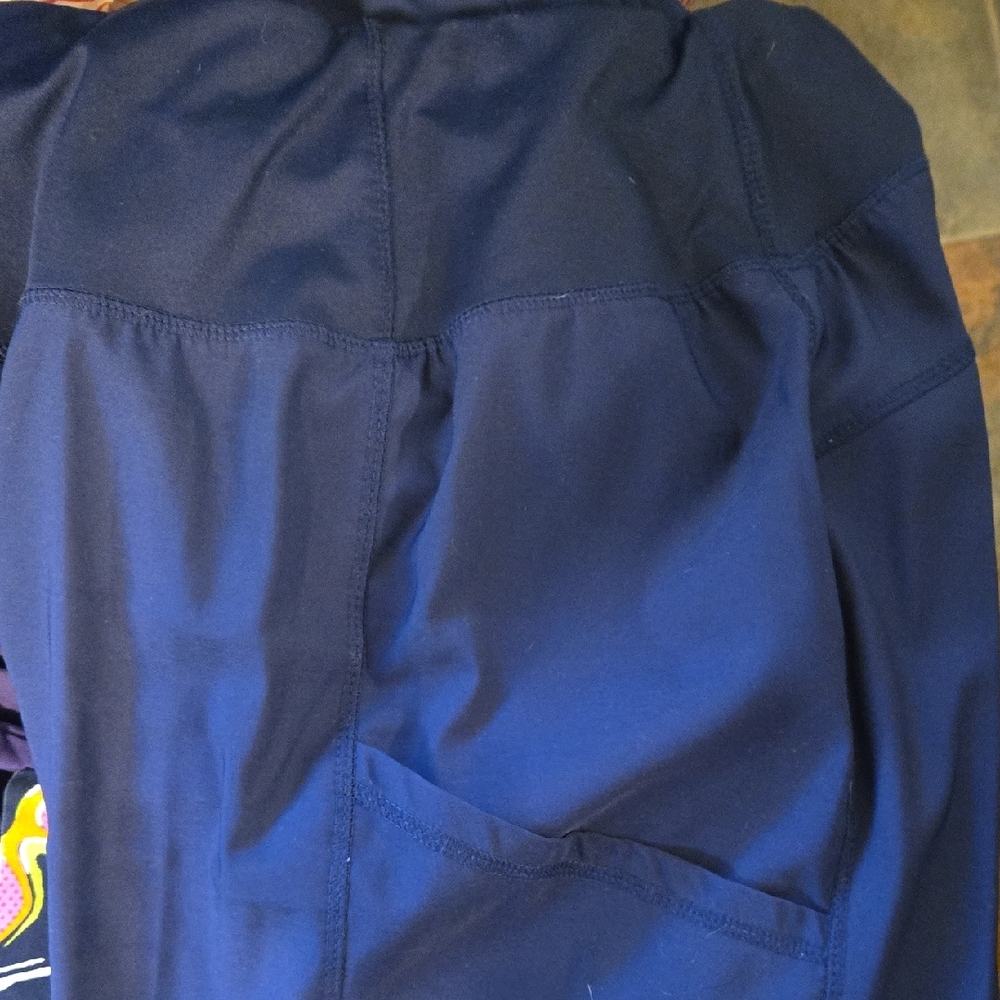 Urbane Navy Blue High-Waist Scrub Pants